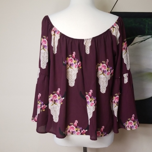 Altar'd State Floral Off Shoulder Crop Top - Picture 4 of 7